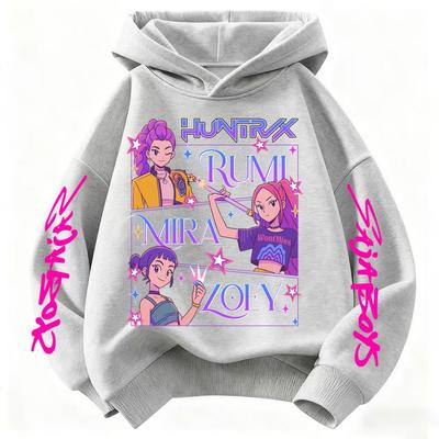 Children's Hoodies KPop Demon Hunters Tops Boy Girls Coat Casual Toddle Sweatshirr White Pink Child the Spring Autumn