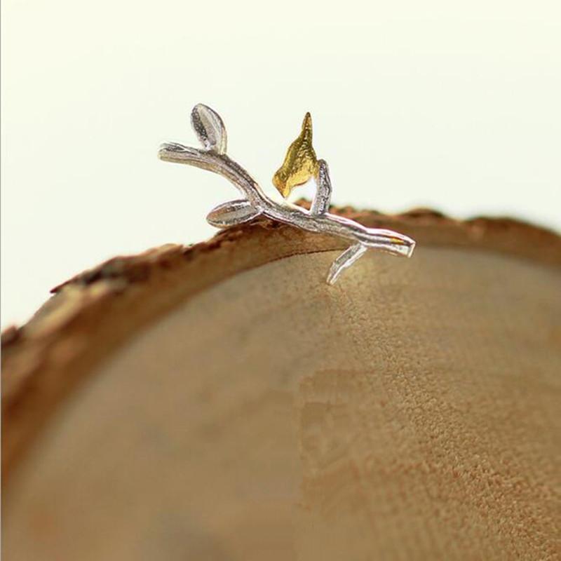 New Fashion Personality 925 Sterling Silver Jewelry Earrings Branches Bird Fresh Art Style Simple Gift Earrings E018