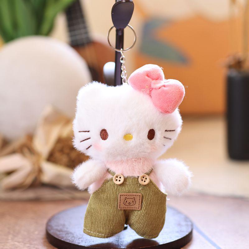 Cute Cat Plush Keychain Bag Charm Soft Stuffed Animal Doll Pendant Accessory For Backpack Purse Decoration