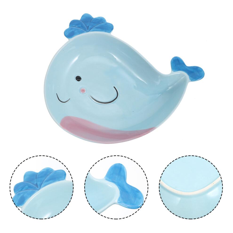 1pc Cartoon Whale Ceramic Plate for Kids