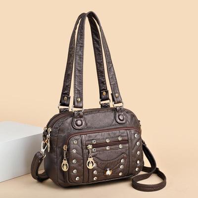 Bolsos de Piel Suave de Alta Calidad con Múltiples Bolsillos para Mujer, Bolsos de Hombro y Mensajero Pequeños de Lujo para Mujer