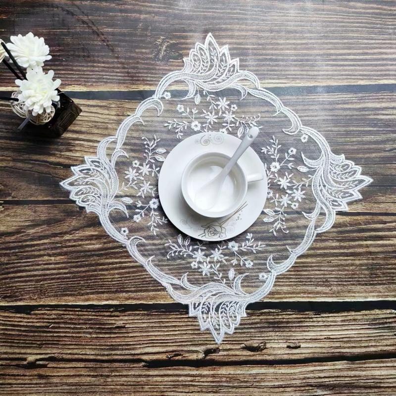Avrupa Kare 30cm Nakış Masa Örtüsü Bardak Altlığı Amerikan Servis Mutfak Kahve Barı Örtüsü Bonsai Duvar Dolabı Altı Parti Dekorasyonu
