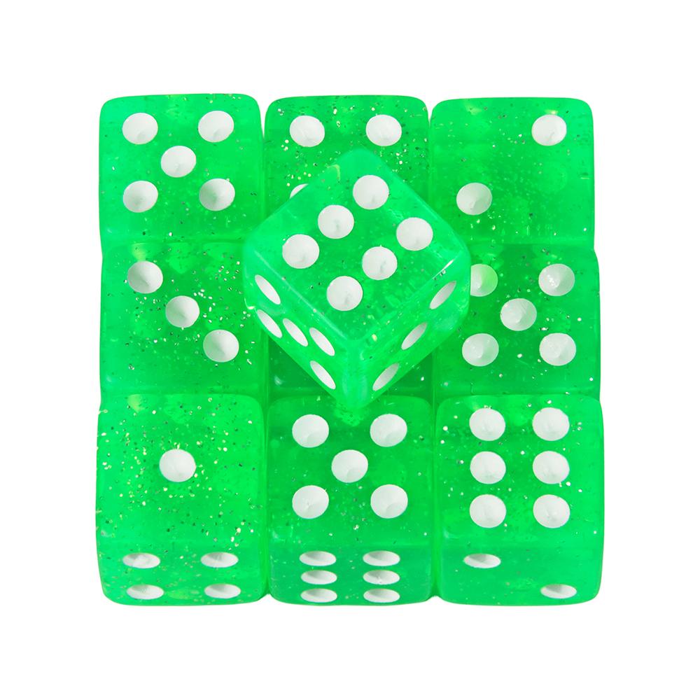 

6-сторонние игровые кости с блестками, 10 шт., 16 мм, развлекательные акриловые игровые кости, инструмент для азартных игр