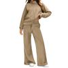 Women's Casual Sportswear Two-piece Set, Drawstring Sport Shirt And Wide-leg Sport Pants, Sportswear