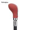 Red Leather Silver Walking Cane Fashion Decorative Walking Stick Gentleman Elegant Cosplay Cane Crosier 92cm