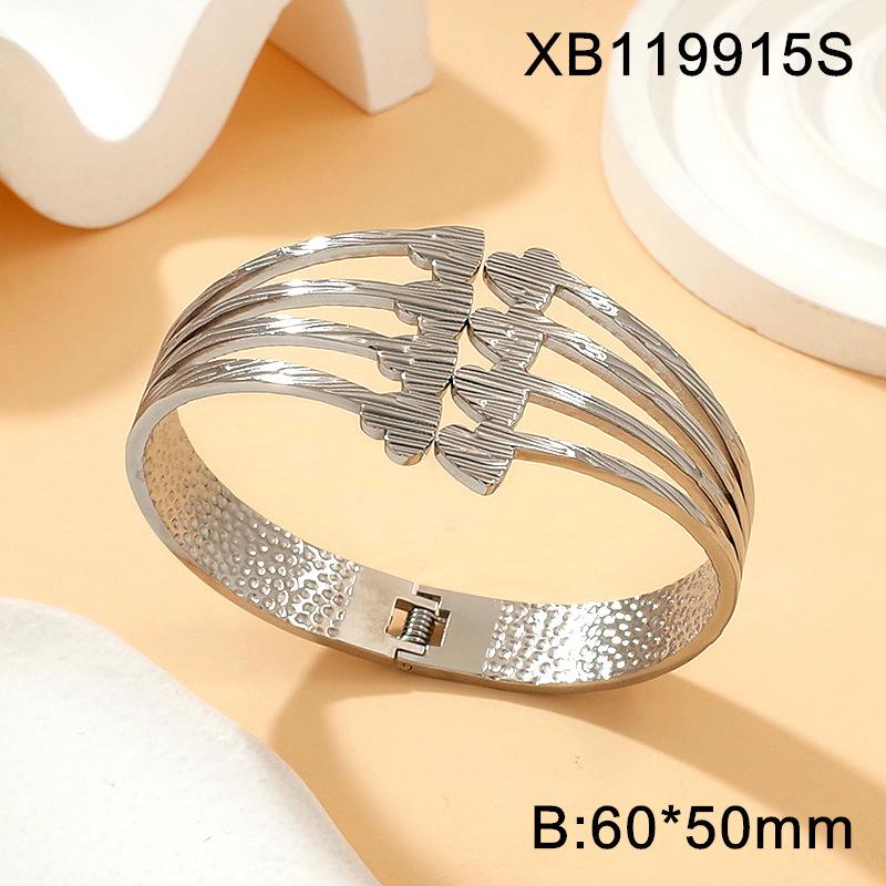 Gold-Plated Wheat Ear Open Cuff Bracelet for Women - Elegant and Versatile Titanium Steel Jewelry