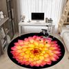 1pc Flower Print Carpet, Round Non Slip Durable Large Size Office Carpet, Suitable for Office