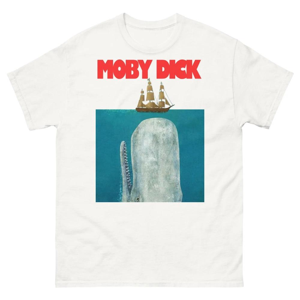 Moby Dick Tshirt  Retro Literature Whale Pattern Tshirt Pure Cotton Tshirt Summer New Unisex Casual Fashion Tshirt