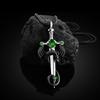 Vintage Gothic Warrior Dragon with Ruby/Sapphire/Emerald Sword Pendant Necklace