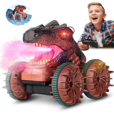 Mașină RC Dinozaur ROBOT PLAZA, Amfibie, Viteză cu Fum, Funcție de Pulverizare, Tracțiune Integrală, Jucărie pentru Copii, Cadou de Ziua de Naștere pentru Băieți și Școala Primară