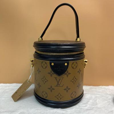 [Second-Hand] Cannes 'Pânză Monogramă Inversă Maro' - Excelent #Y8OQ4Q