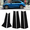 6Pcs B Pillar Posts Trim Glossy Black Exterior Window Decal for Porsche Macan 95B 2014-2023