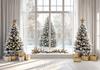 Christmas Home Decoration Background Xmas Tree Toy Gift Winter Window Family Kids Party Christmas Photography Backdrop
