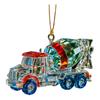Faux Crystal Construction Truck Ornament Christmas Tree Colorful 2D Flat Acrylic Construction Vehicle Hanging Decoration Pendant
