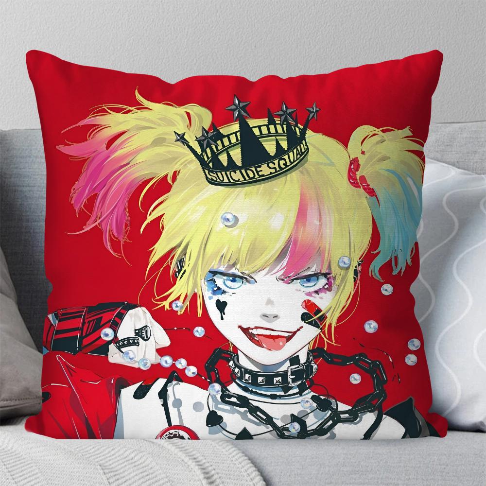 BEAST KINGDOM Harley Tv Quinn Pillow Case Square Pillow Bedroom Sofa Leisure ComfortCushionCar Living Room Home Decoration 40X40