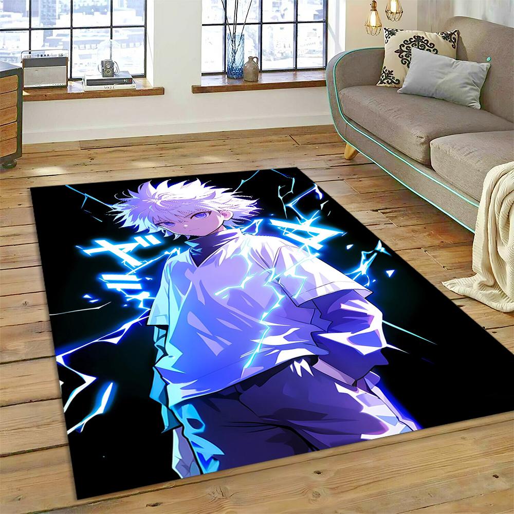 HXH Hunter X Hunter 3D Killua Zoldyck Cartoon Anime Carpet Rug for Living Room Bedroom Home Sofa Decoration,Non-slip Floor Mat