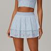 Lace Nude Yoga Short Skirt, Mesh Breathable Sports Short Skirt, Running Anti Glare Tennis Skirt For Women