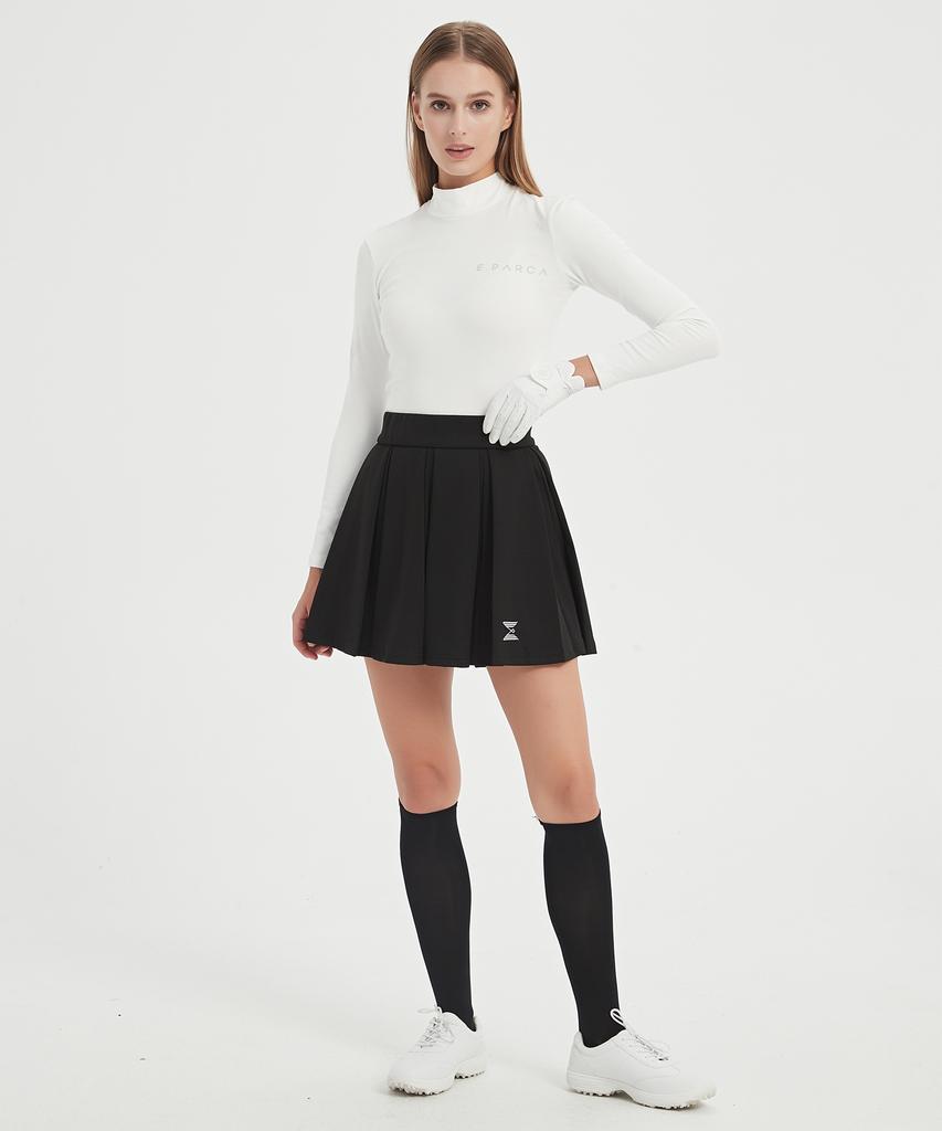 I Parka Black Spiral Pleated Skirt