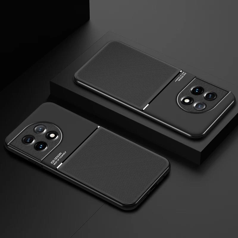 For OnePlus 11 12 Case Car Magnetic Leather Cover Soft Frame Funda On For One Plus 11 12 11R OnePlus11 5G Phone Capa CPH2487