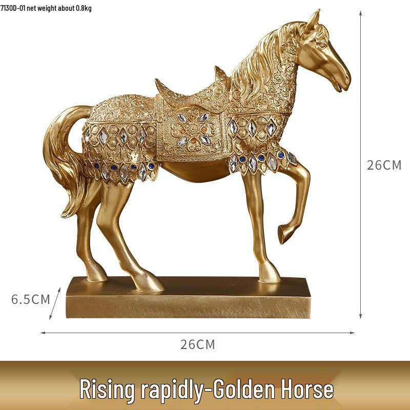 Golden Light Luxury Resin Handicrafts Collection: Ornaments for Office, Living Room, Wine & TV Cabinets