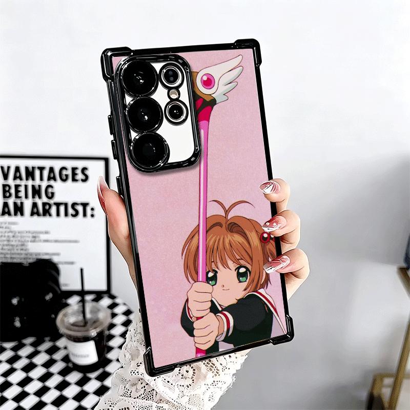 CardCaptor Sakura Anime Plating Phone Case For Samsung Galaxy S24 S25 FE S26 Edge S23 Ultra S22 S21 Plus S20 Anti-Fall Airabag C