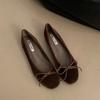 Fashion Bailamos Brand New Women Velvet Flats Fashion Round Toe Shallow Mary Jane Shoes Soft Casual Ballet Shoes Slingback Shoes Muje