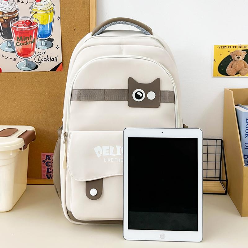 Cartoon Student Schoolbag Women's Contrast Backpack