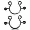 2 Stück/Set Runde Schraub-Falsche-Brustwarzen-Ringe Ohne Piercing Clip-Design Körperschmuck Ohne Piercing Damen