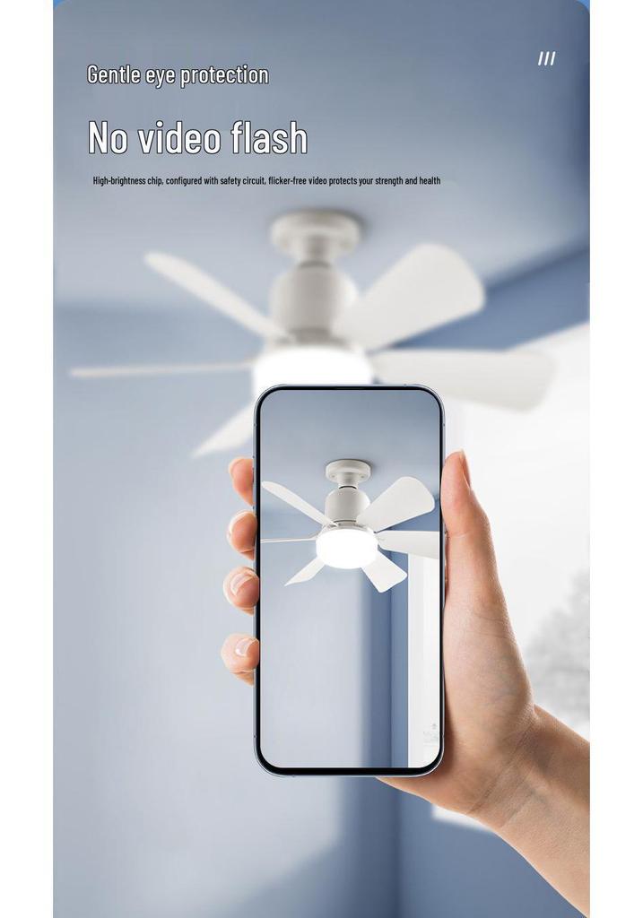 Silent Flower Pattern LED Ceiling Fan with E27 Base, Six Detachable Blades for Home, Bedroom, and Living Room.