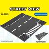 Street Scene 25x25CM Road Baseplate with Small Pegs - Single-Sided Race Track, Straight & Curved