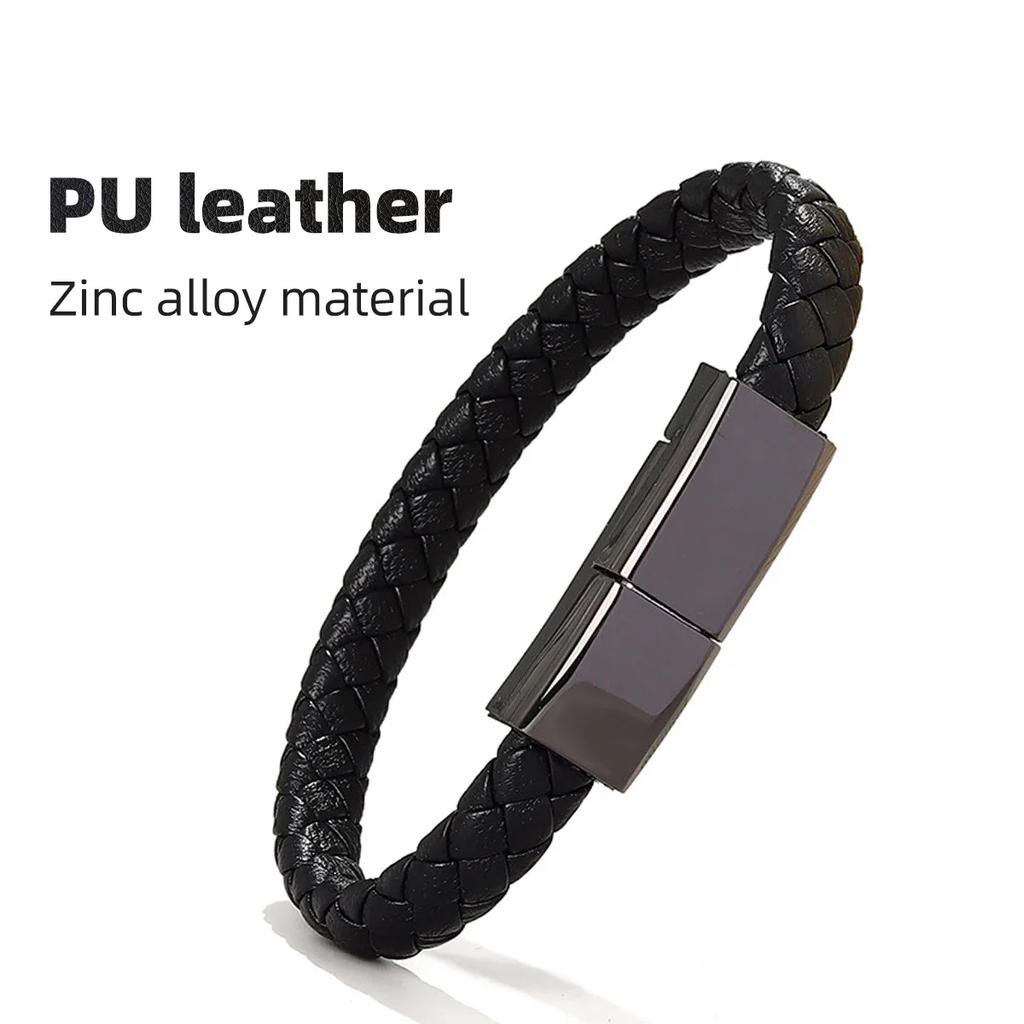 Bracelet Data Cable - For Apple, Vivo, Huawei, Xiaomi & Android, Fast Charging, Works with Power Bank, Short Portable Design