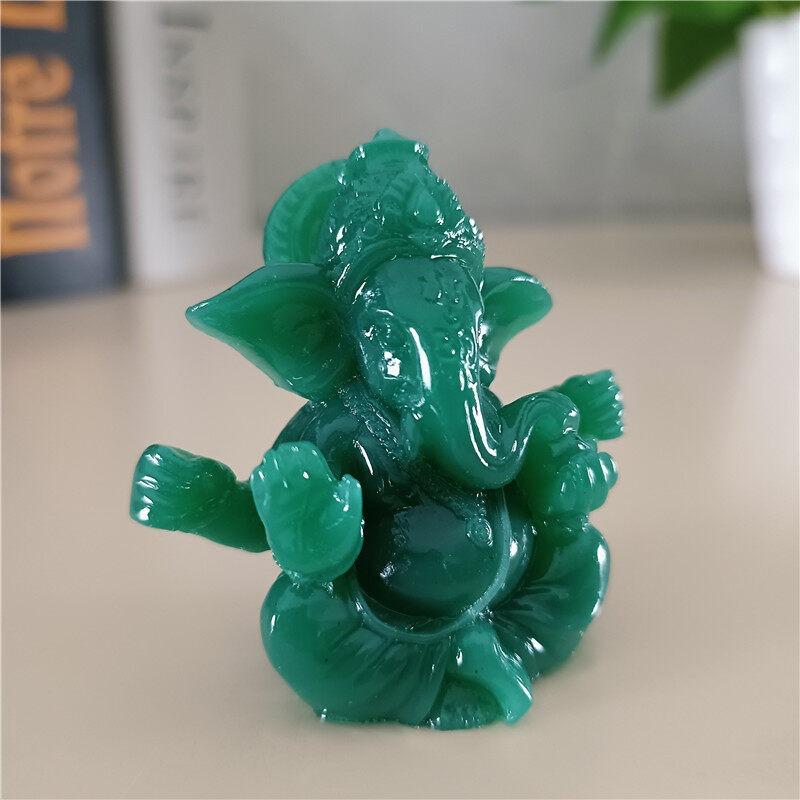 Lord Ganesha Buddha Statue Elephant God Sculptures Ganesh Figurines Man-made Jade Stone Home Garden Buddha Decoration Statues