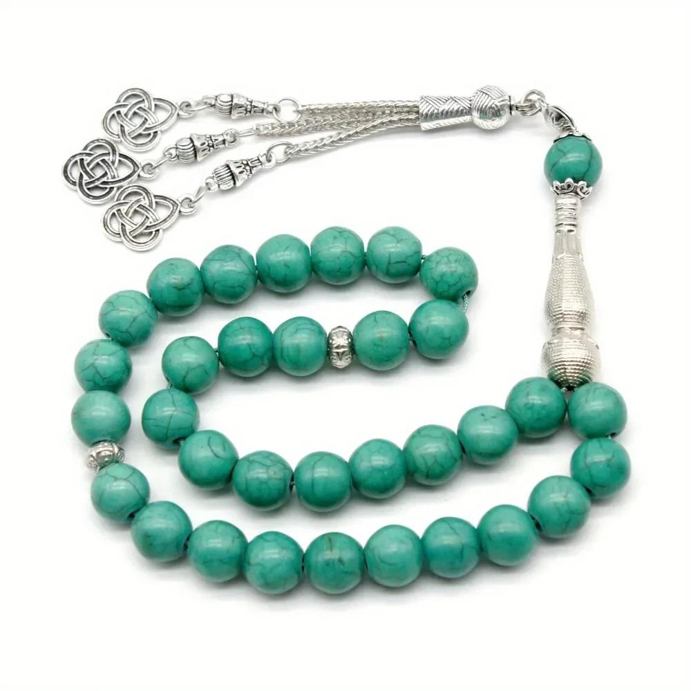 10mm 33 Beads Natural Stones Muslim Rosary Beads Ramadan Eid Gifts Turkey Bracelet Arabic Islamic Prayer Beads Handmade Zircon