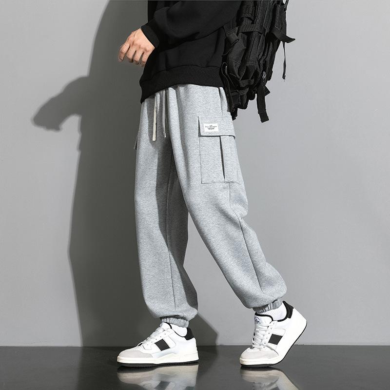 Autumn Sweatpants Men Multi-Pockets Drawstring Cotton Casual Track Pant Male Loose Straight Trousers Large Size 8XL