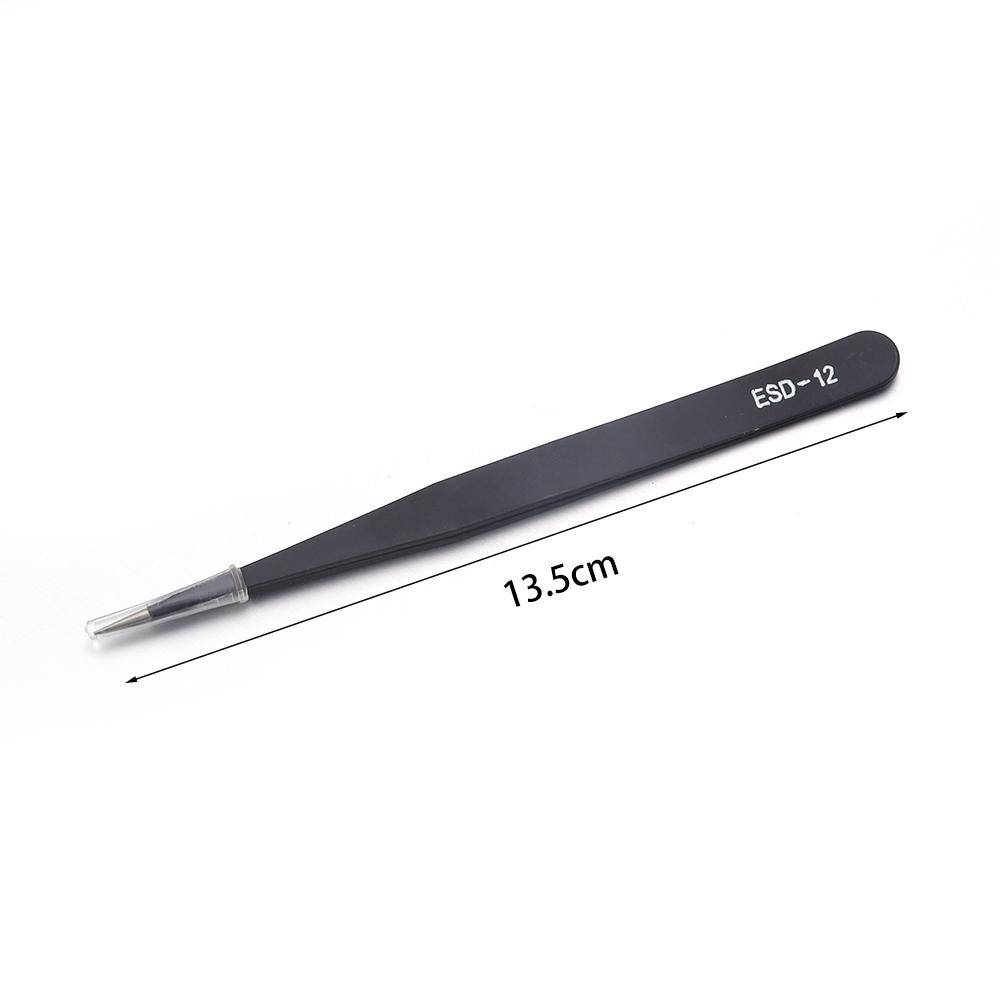 1 Pc Stainless Steel Black Tweezers Multi-size Curved Tips Tweezer for Jewelry Making Manicure Beading Pick-Up Tools Supplies