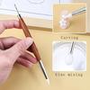 Double-headed Carving Brush, Nail Art Pen with Stainless Steel Tip and Wooden Handle, Multi-functional Nail Art Tool, Can Be Used for Carving, Waxing
