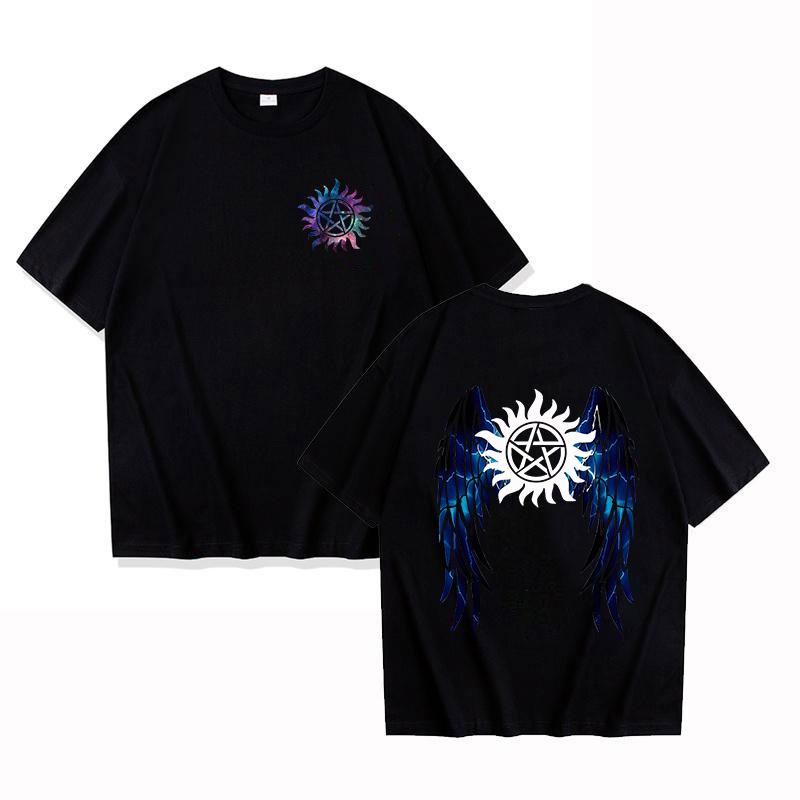 New Supernatural Print T Shirt Short Sleeve O Neck Loose Women Men Summer Cool T Shirt Tee Personality Shirt Tops Tees