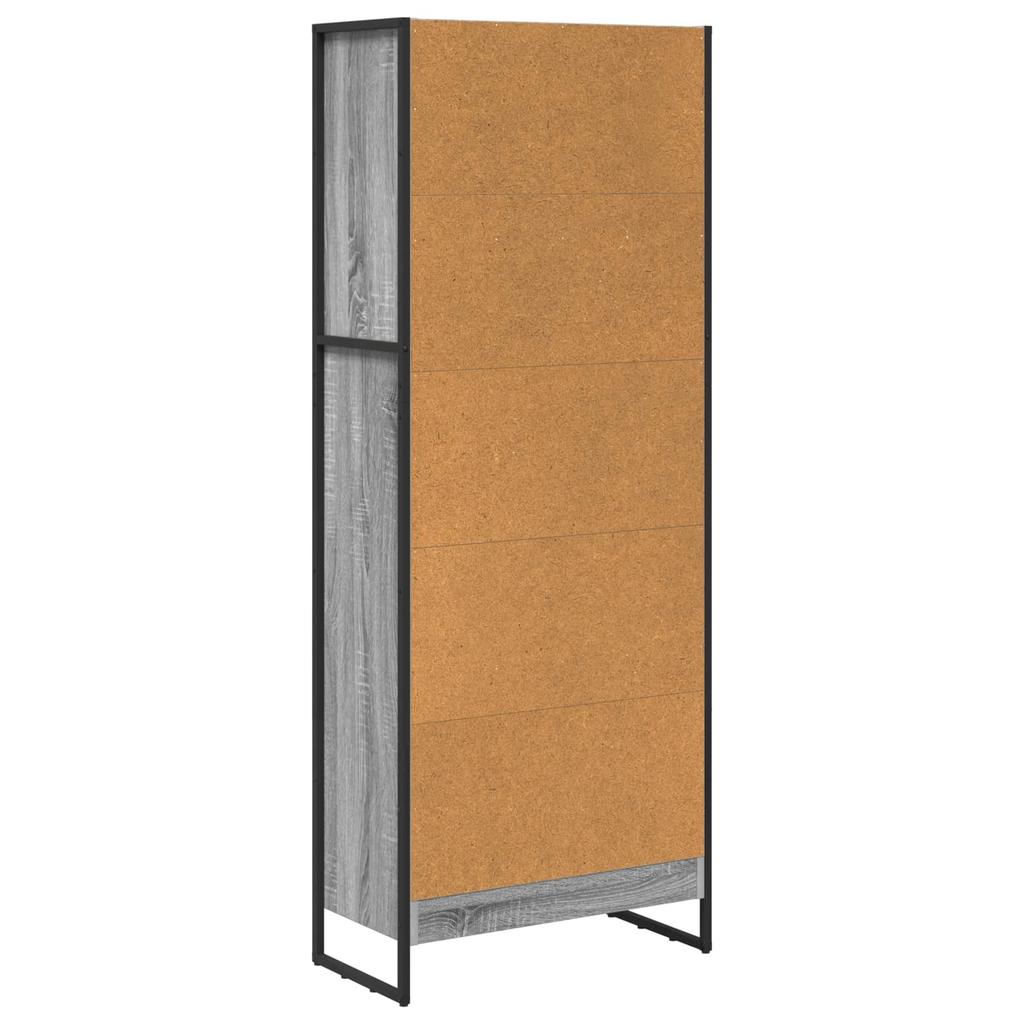 Bookshelf 60 x 30 x 155 cm Engineered Wood Grey Sonoma