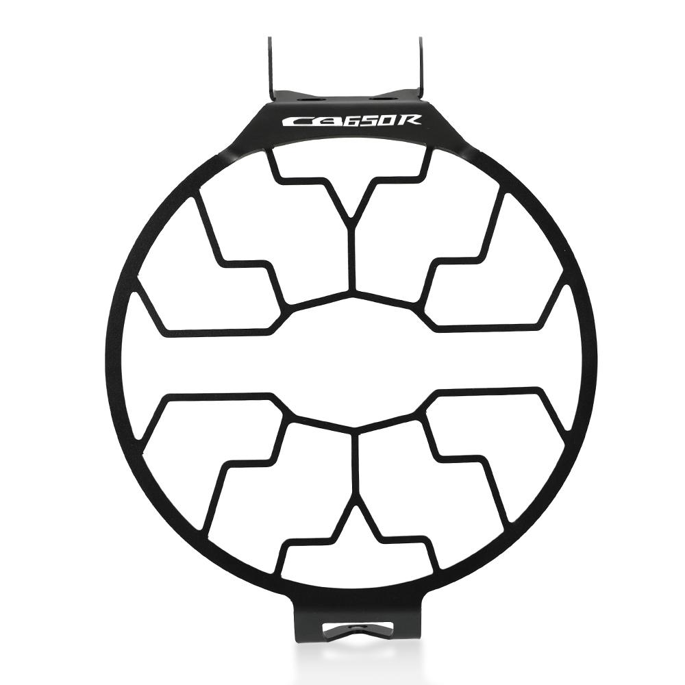 

Защита передней фары мотоцикла в стиле ретро, ​​гриль, крышка лампы, сетчатый гриль для Honda CB650R CB 650 CB650 R Black-CB650R logo