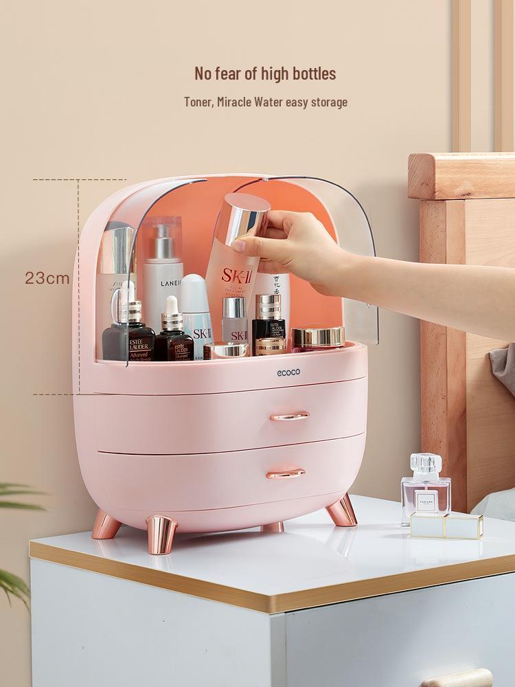 Διαφανής Ανθεκτικός στη Σκόνη Οργανωτής Καλλυντικών: Αποθήκευση Πινέλων Μακιγιάζ και Περιποίησης Δέρματος για Τραπέζι Μακιγιάζ