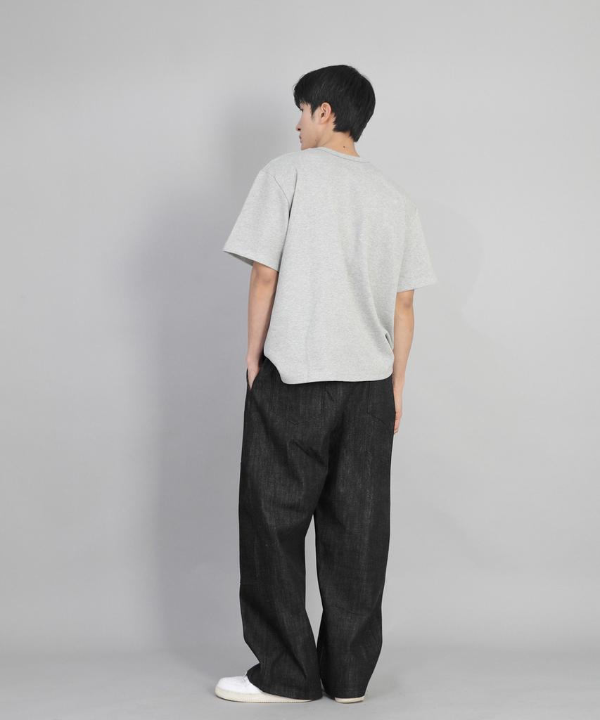 Seinteukeulu R-Neck Plain Short Sleeve Tee Brs-826 Melange Gray
