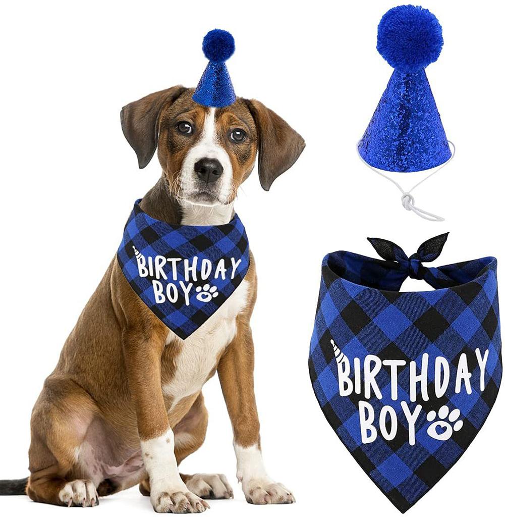 Hund Geburtstagsparty Zubehör Hund Geburtstag Bandana Hut Fliege 0-8 Figuren Optional Hund Geburtstagsparty Zubehör