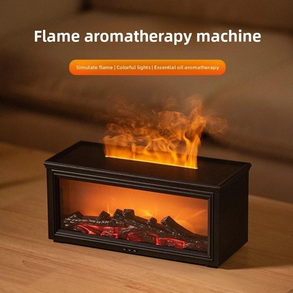 Remote Control Essential Oils Humidifier 7 Colors Simulated Fireplace Diffuser  Home