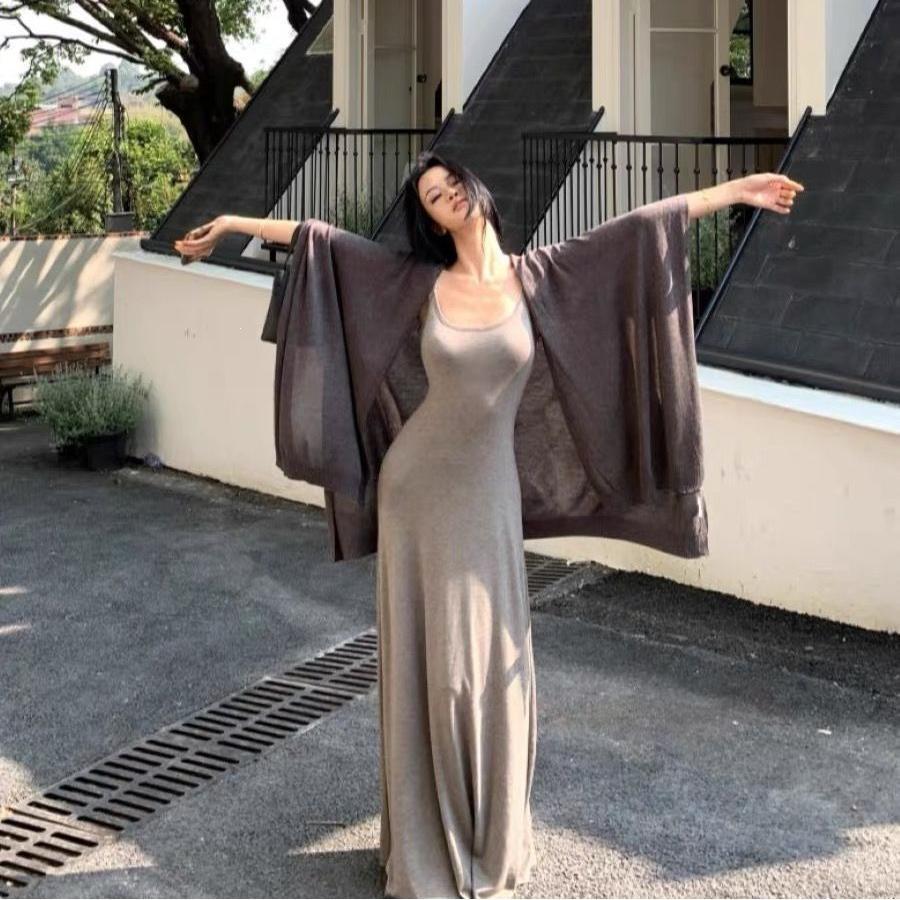 2025 Autumn Tencel Linen Shawl Cardigan: Women's Loose Knit Cape Sweater Jacket