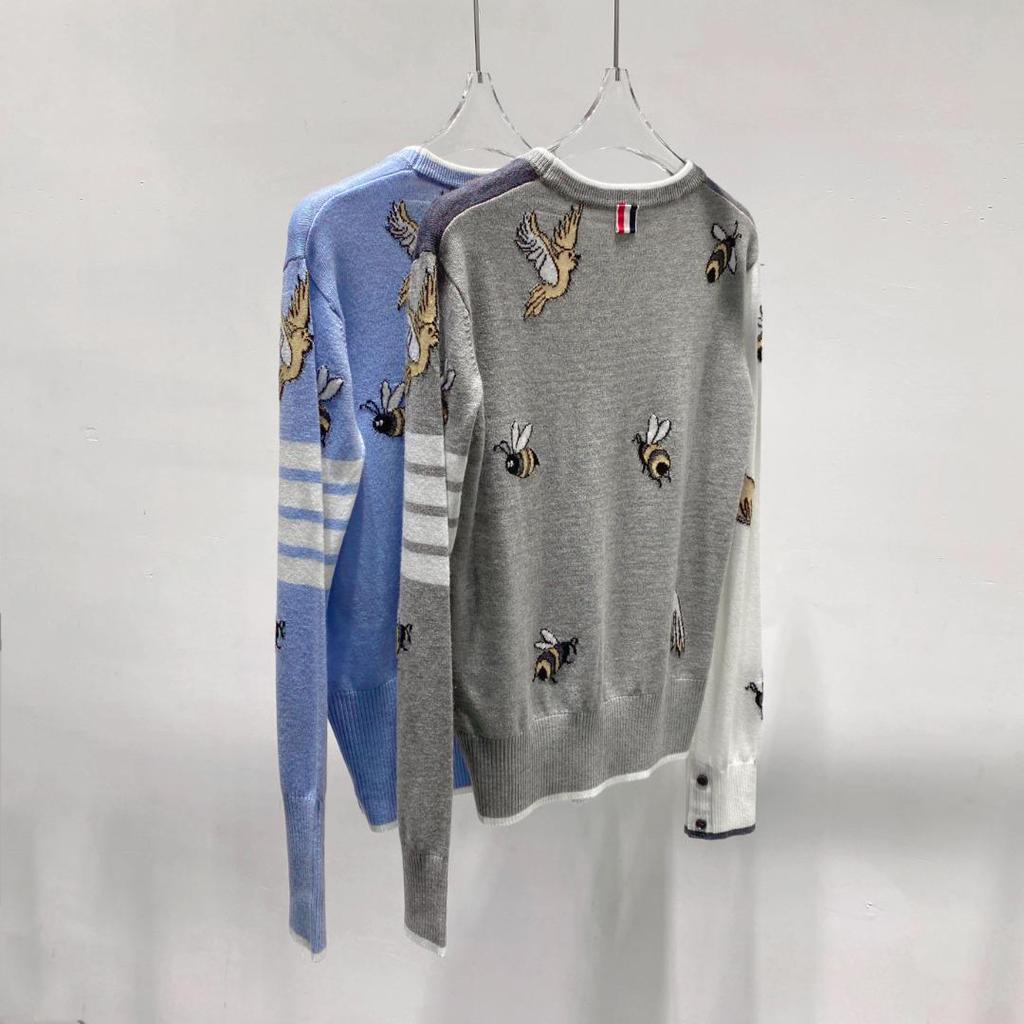 In-Stock Bee Jacquard Wool Slim-Fit Pullover