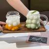 INS Glass Cup Heat-resistant Tumbler Transparent Juice Milk Coffee Mug Unique Design 3D Rose Glass Cup Water Glasses Drinkware