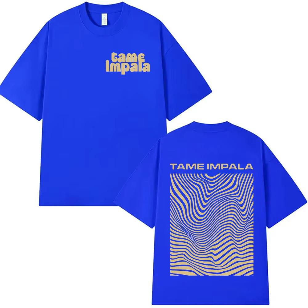 Psychedelische Band Tame Impala 100% Baumwolle Herrenhemd Oversize Albumgrafiken Damen Y2k Hip Hop Streetwear T-Shirt