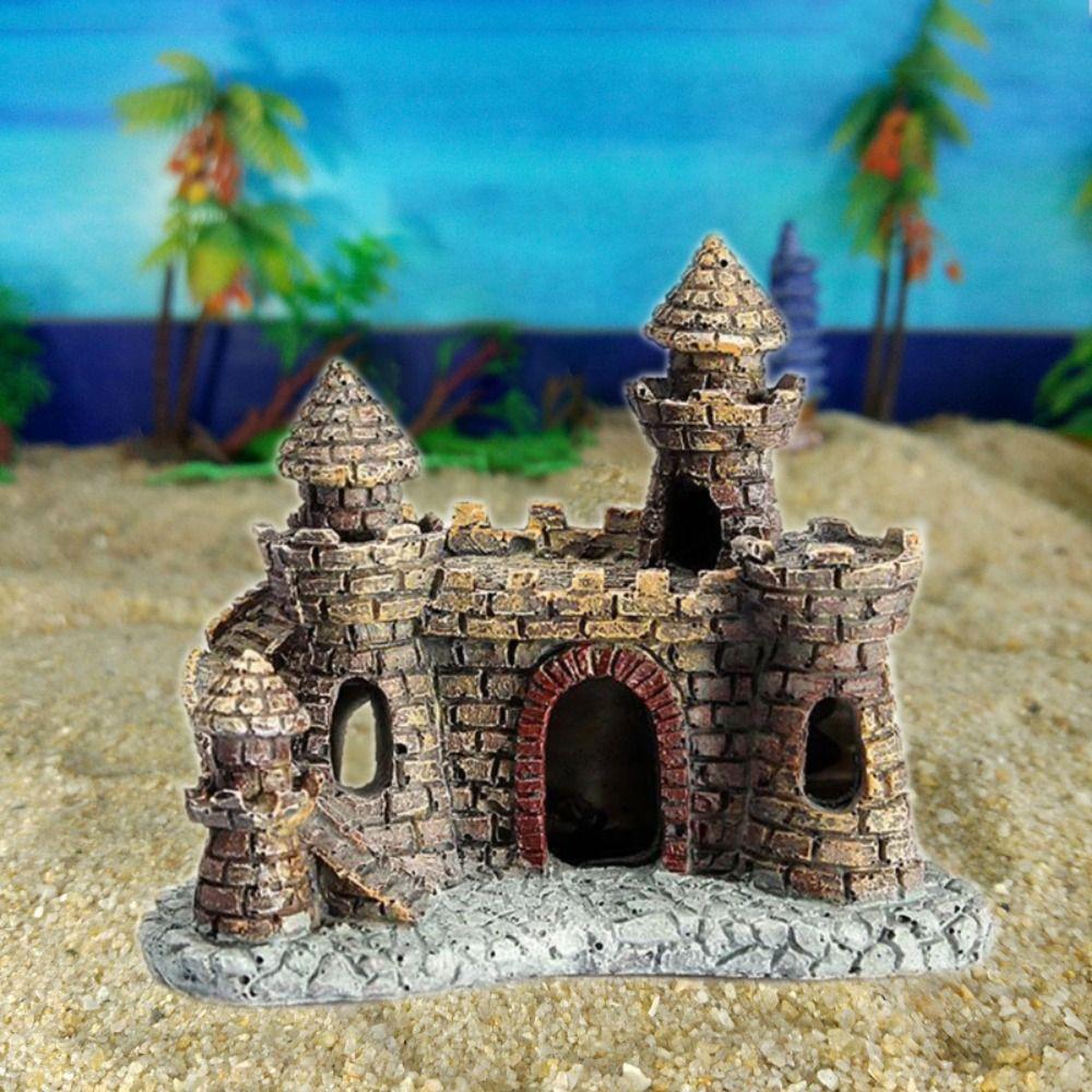 Fish Tank Decor Simulation Aquarium Accessories Fish House Tower Aquarium Ornaments Coral Castle
