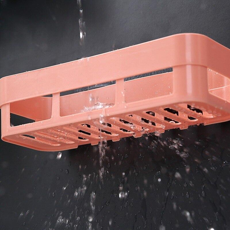 Bathroom Shelf Large Capacity Space Saving Hollow Bottom Wall Mount