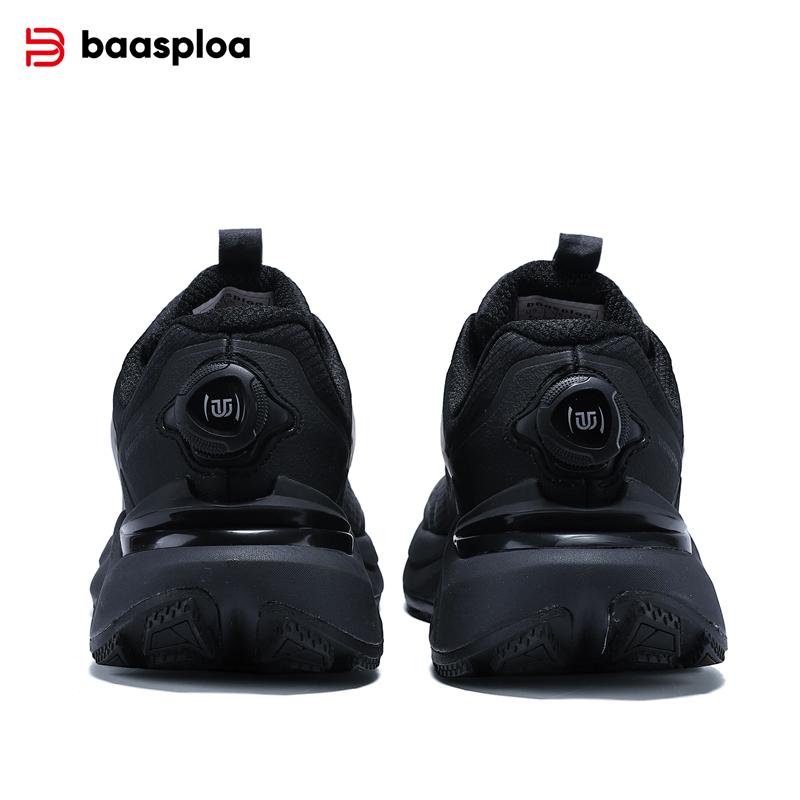 Baasploa men's hiking shoes, rotary buckle outdoor sports shoes, men's comfortable soft-soled casual walking shoes, anti-slip warm shoes